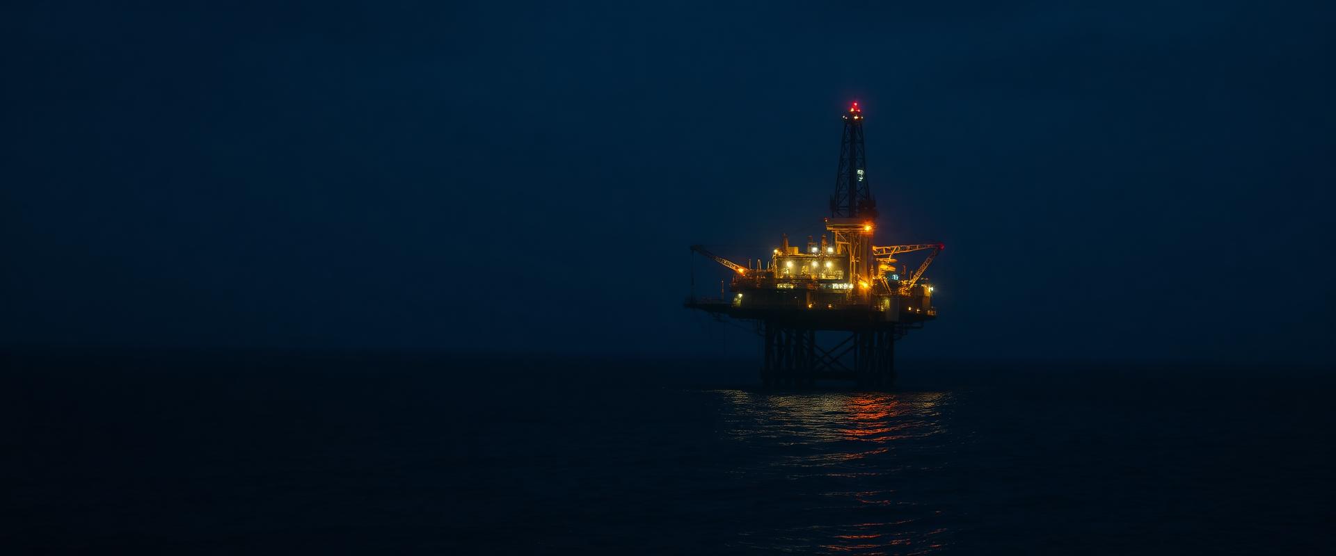 Offshore platform at night